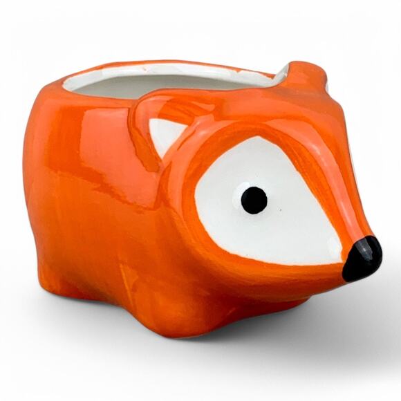 None Other - Flora the Fox Ceramic Animal Planter Pot for Succulents or Small Plants